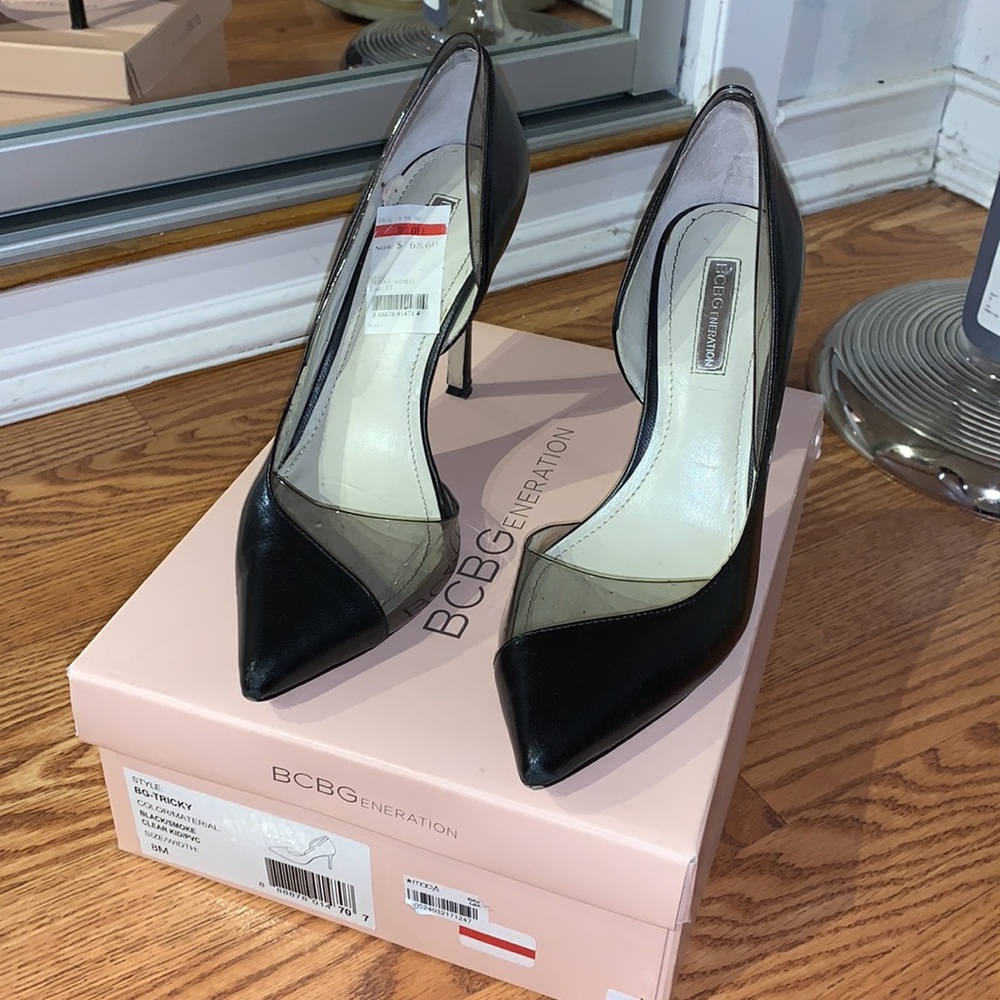 Bcbg generation black and clear heel